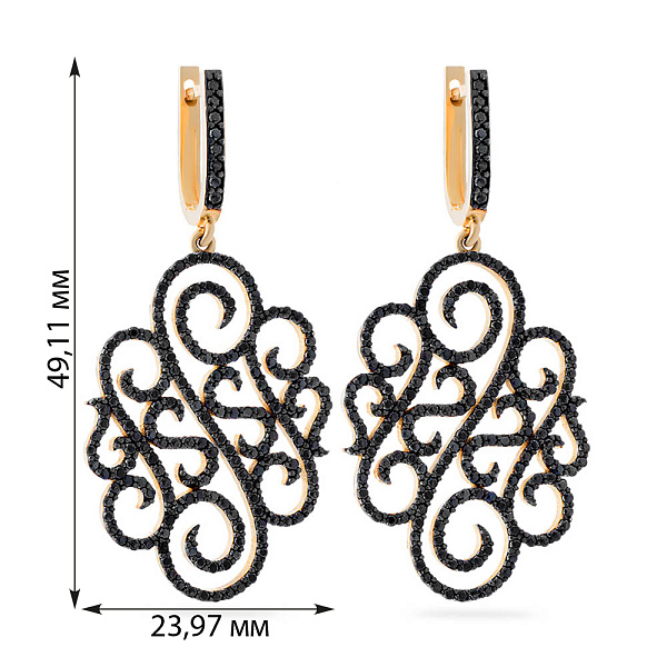 Золоті сережки з фіанітами (арт. 102984жч) – зображення 2