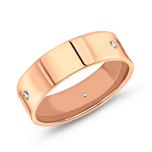 Кольцо из красного золота с фианитами (арт. 155204) – изображение 1