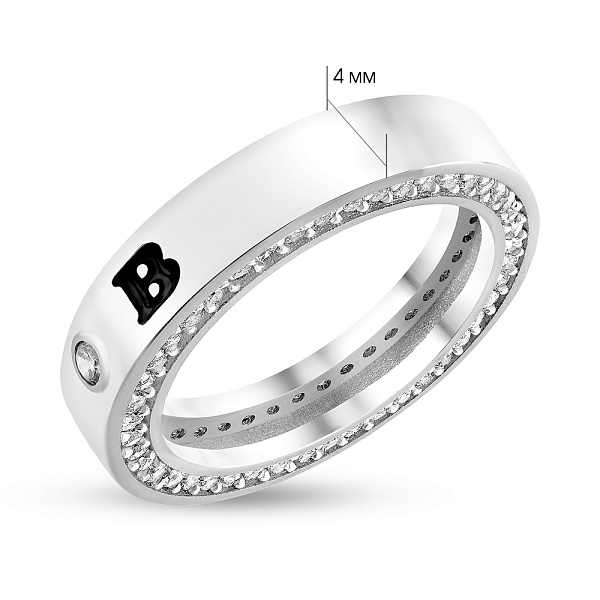 Каблучка з білого золота з фіанітами (арт. 153782беч) – зображення 2