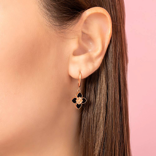 Золоті сережки з оніксом (арт. 1091613о) – зображення 2