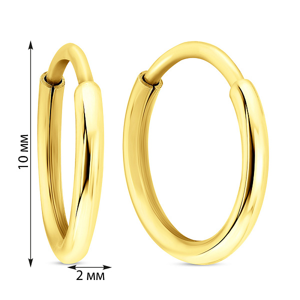 Серьги-кольца из желтого золота (арт. 122600/10ж) – изображение 4