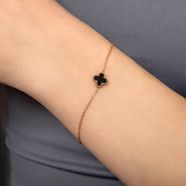 Золотий браслет з оніксом (арт. 326917/8о) – зображення 2