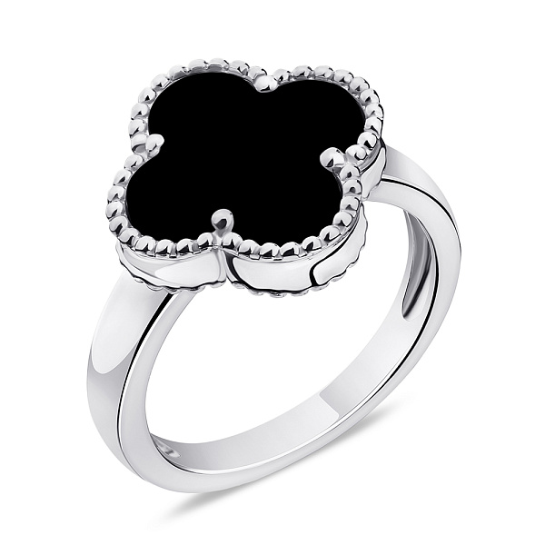 Серебряное кольцо с ониксом (арт. 7501/5280/15о) – изображение 1