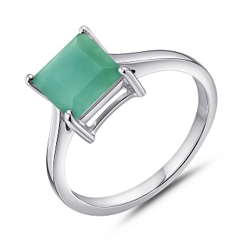 Серебряное кольцо с крупным изумрудом (арт. 7501/2193807Изм)