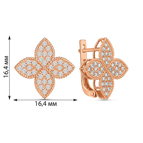 Золотые серьги с фианитами (арт. 111497) – изображение 2