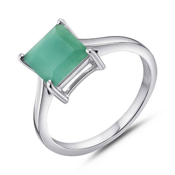 Серебряное кольцо с крупным изумрудом (арт. 7501/2193807Изм) – изображение 1