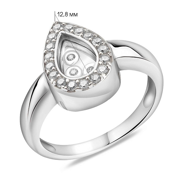 Золота каблучка Крапля з фіанітами (арт. 150853/3б) – зображення 2