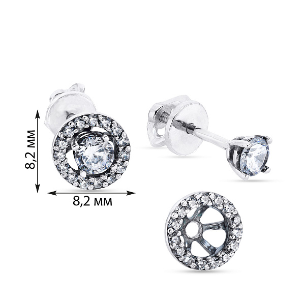 Серебряные пусеты с фианитами (арт. 7918/29050) – изображение 2
