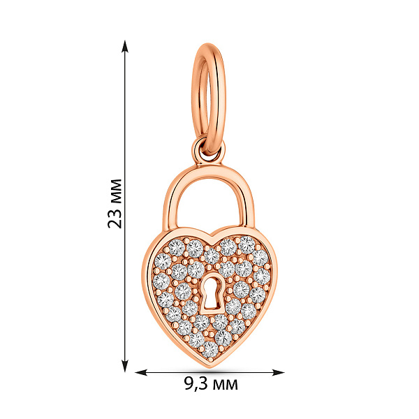 Золота підвіска Серце з фіанітами (арт. 422812) – зображення 2