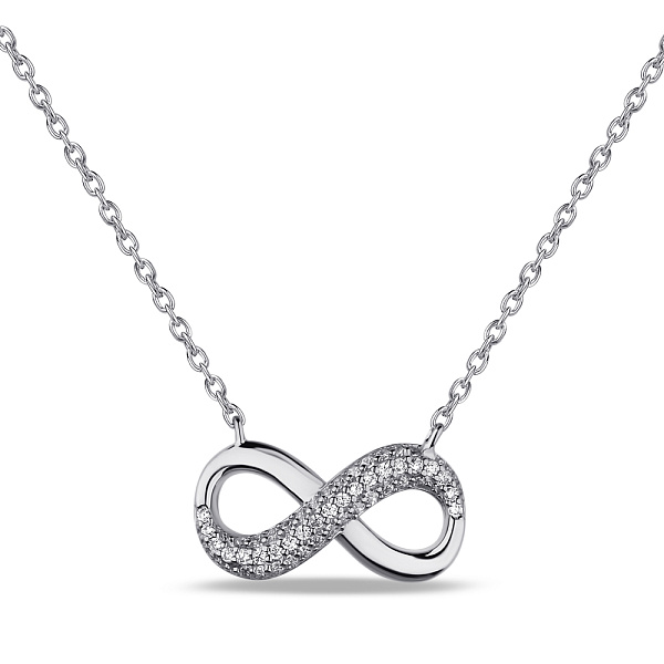 Срібне кольє Нескінченність з фіанітами (арт. 7507/2128) – зображення 1