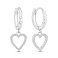 Серебряные серьги-кольца сердце с фианитами (арт. 7502/10327/10) – изображение 1