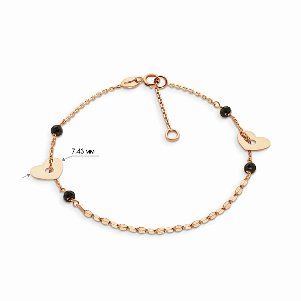 Золотой женский браслет с ониксом (арт. 323385о) – изображение 4