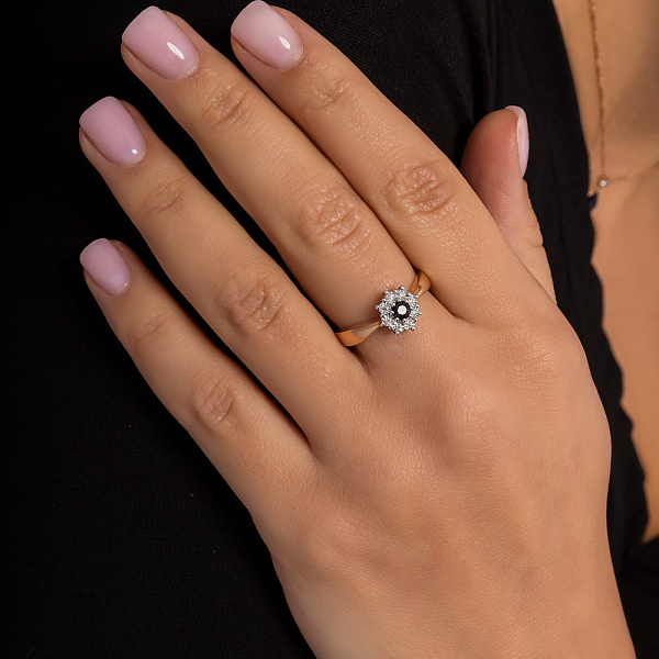 Каблучка з червоного золота з сапфіром та діамантами (арт. К011062с) – зображення 4