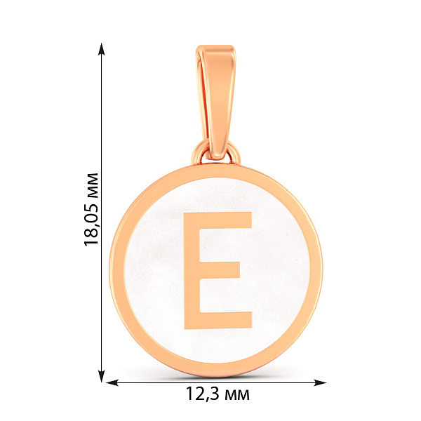 Золотая подвеска Буква Е с эмалью (арт. 440991еп) – изображение 2