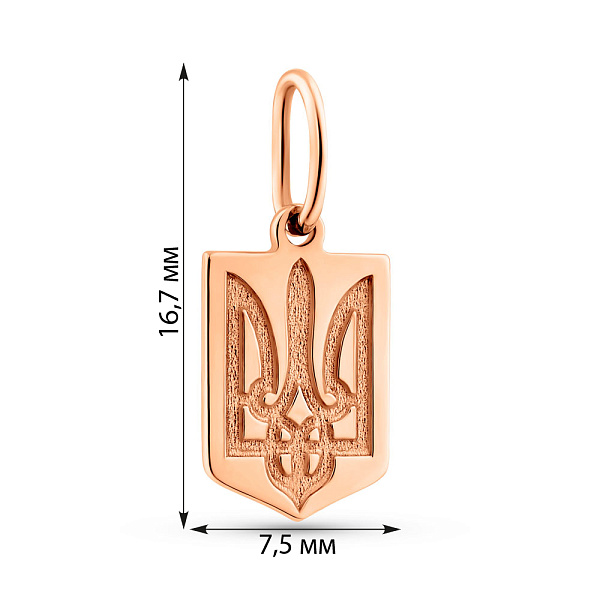 Золотой кулон Трезубец-Герб Украины (арт. 440899) – изображение 2