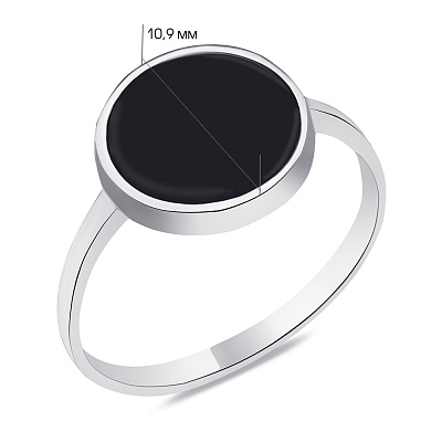 Серебряное кольцо с ониксом (арт. 7501/А224окю)