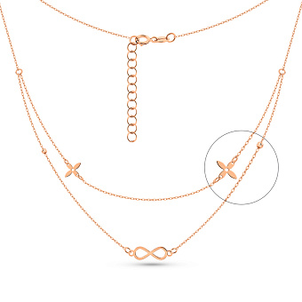 Фото Кольє з червоного золота Нескінченність (арт. 352804)