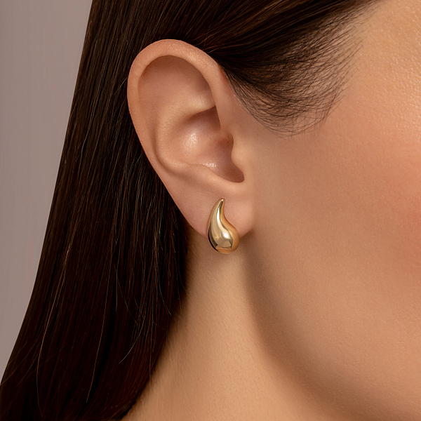 Сережки з жовтого золота Крапля (арт. 1101212ж) – зображення 3