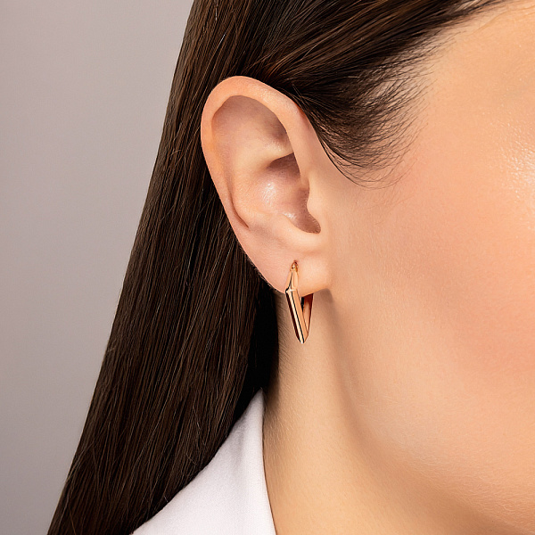 Золотые серьги без камней (арт. 1091926) – изображение 2