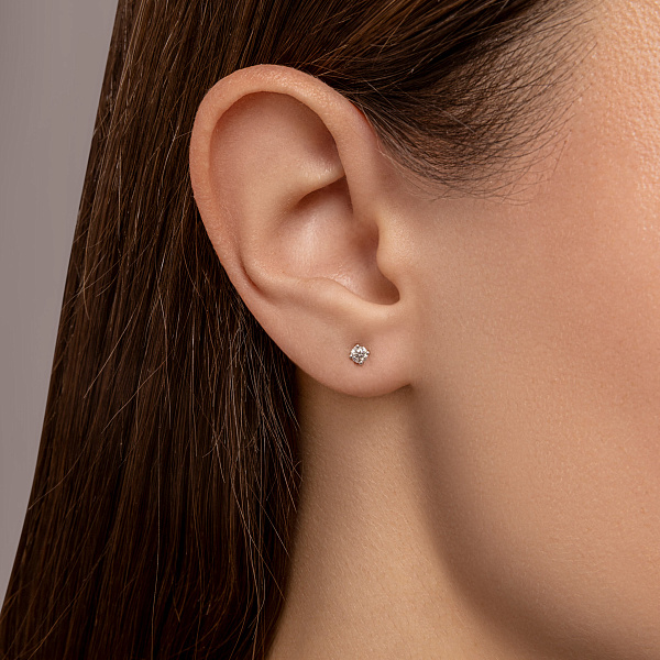 Золотые серьги-пусеты с бриллиантами (арт. Т011162015б) – изображение 2