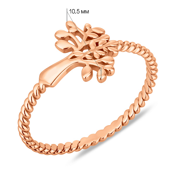 Кольцо Дерево из красного золота (арт. 140998) – изображение 2