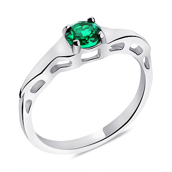 Кольцо из серебра с изумрудом (арт. 7501/573Измкп)