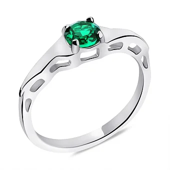 Кольцо из серебра с изумрудом (арт. 7501/573Измкп)