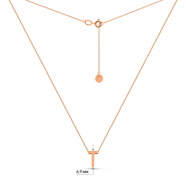 Кольє з червоного золота Літера Т (арт. 360169/2) – зображення 6