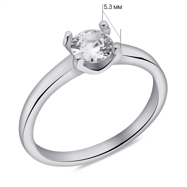 Серебряное кольцо с фианитом (арт. 7501/6936) – изображение 2