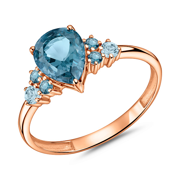 Кольцо из красного золота с топазом лондон (арт. 141119Псл) – изображение 1