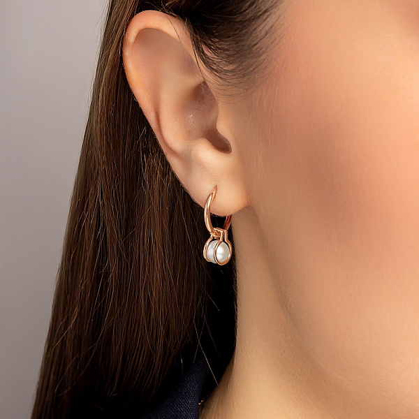 Серьги из красного золота с жемчугом (арт. 2192068101) – изображение 2