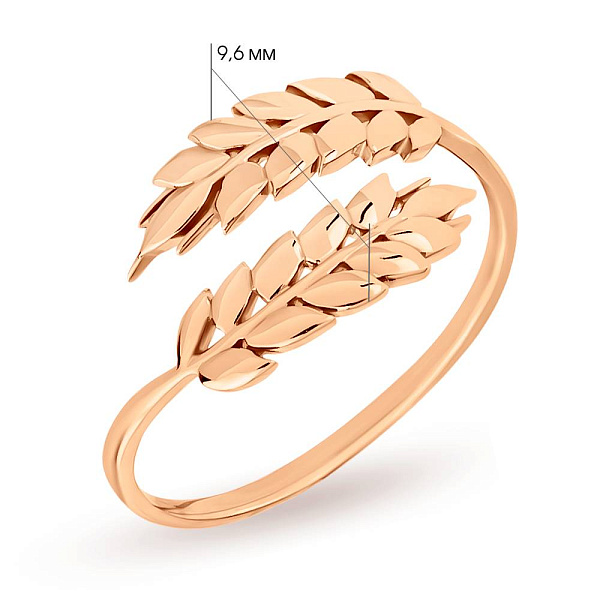 Золотое незамкнутое кольцо "Колосок" (арт. 141166) – изображение 6