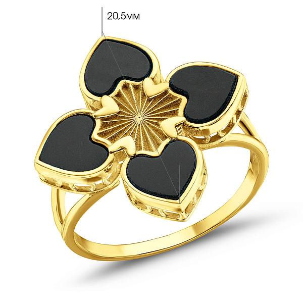 Золота каблучка з оніксом (арт. 156539/20жо) – зображення 2