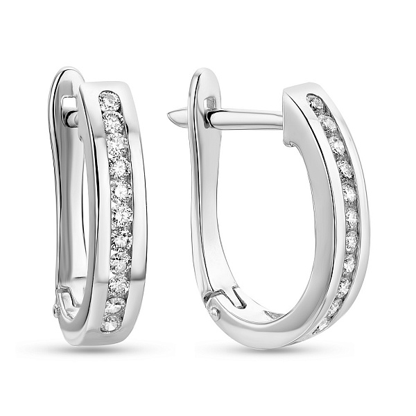Золотые серьги с бриллиантами (арт. 2191502202) – изображение 2