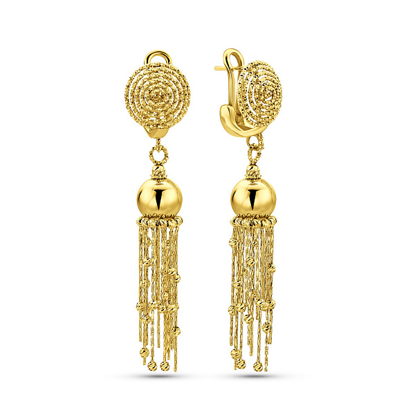 Золотые серьги-подвески Francelli (арт. 1091317ж) – изображение 1