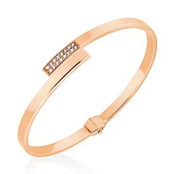Золотий браслет-скоба з фіанітами (арт. 325221)