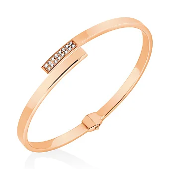 Золотой браслет-скоба с фианитами (арт. 325221)