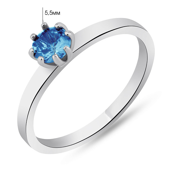 Каблучка зі срібла з топазом (арт. 7501/531Птгкп) – зображення 2