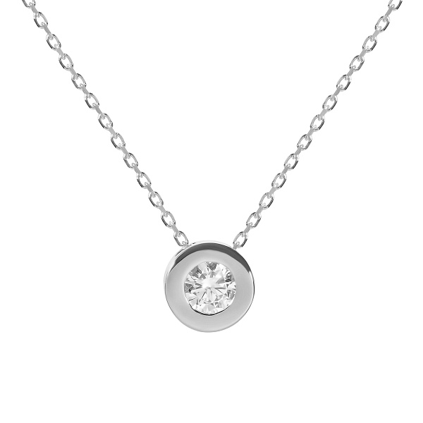 Колье из белого золота с фианитом (арт. 350920б) – изображение 1