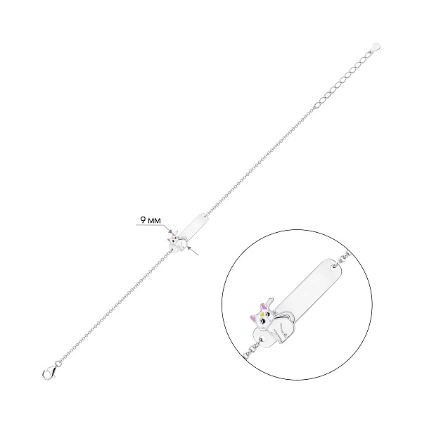 Детский серебряный браслет Котик (арт. 7509/5419е) – изображение 2