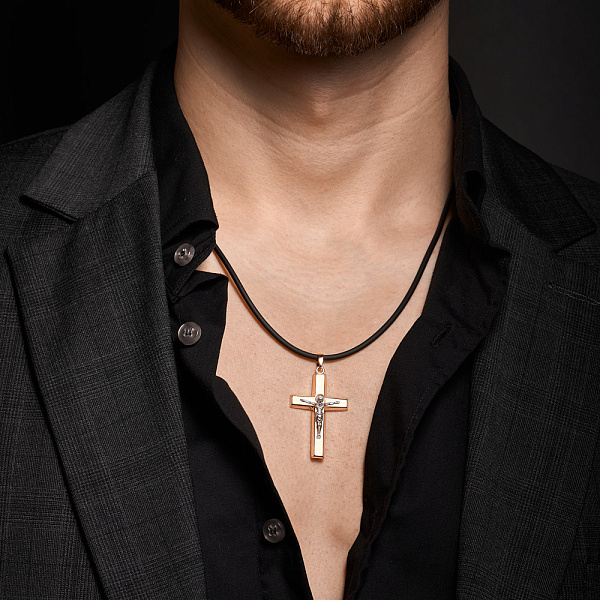 Хрестик з червоного золота Симфонія вічної благодаті (арт. 501059) – зображення 2