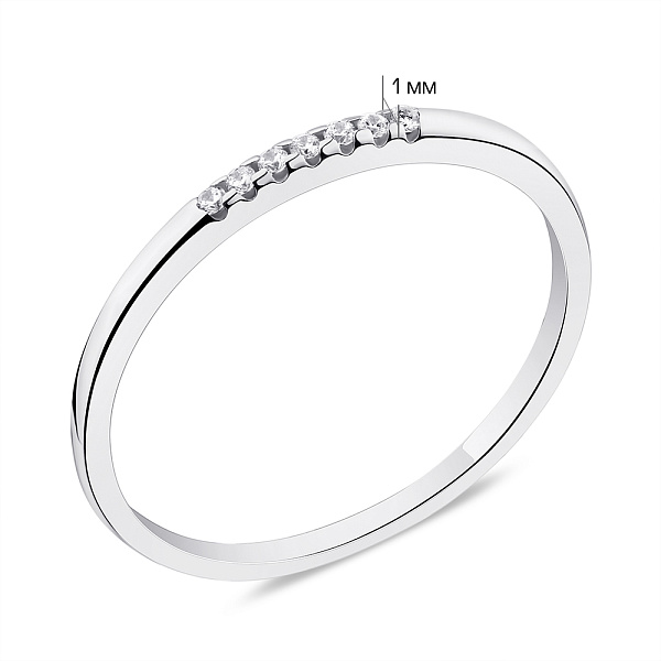 Кольцо из серебра с дорожкой из фианитов (арт. 7501/4957) – изображение 2