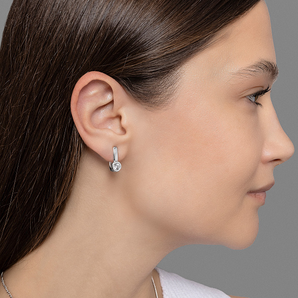 Серьги из белого золота с фианитами (арт. 118700б) – изображение 3