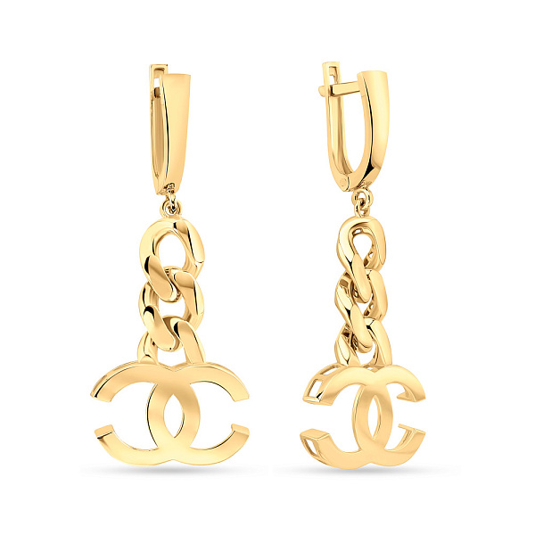 Серьги-подвески из желтого золота (арт. 108687ж) – изображение 1