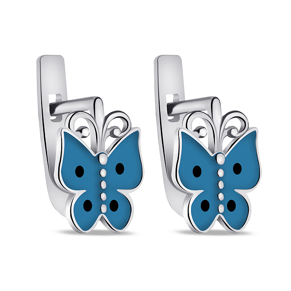 Детские серебряные сережки Бабочки (арт. 7502/1073егсю) – изображение 1