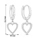Серебряные серьги-кольца сердце с фианитами (арт. 7502/10327/10) – изображение 2