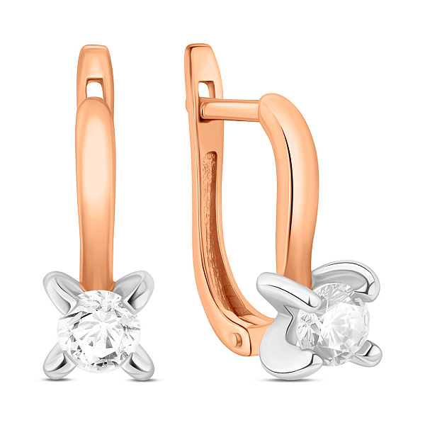 Золоті сережки з фіанітом (арт. 110403) – зображення 1