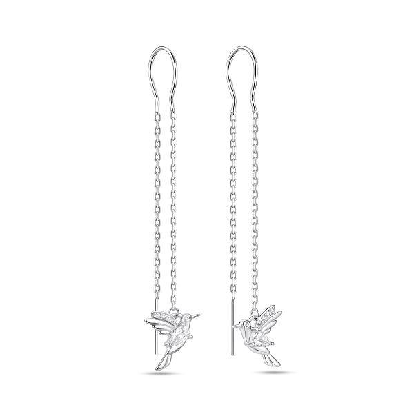 Серебряные серьги-протяжки с фианитами (арт. 7502/10359) – изображение 1