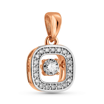 Фото Золота підвіска з танцюючим діамантом (арт. 3109480201)