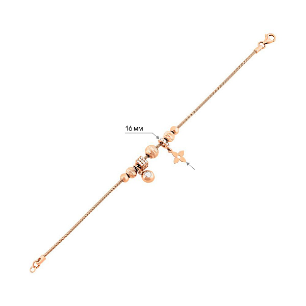 Золотой браслет с подвесками (арт. 326663П2) – изображение 3